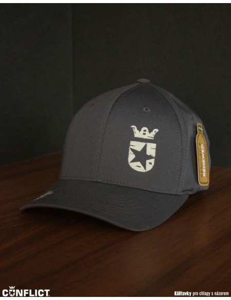 Flexfit Cap with lion print 6 panel - Graphite S/M