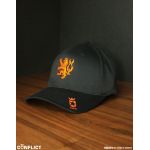 Flexfit Cap with lion print 5panel - Black/Orange S/M
