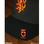 Flexfit Cap with lion print 5panel - Black/Orange S/M