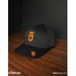 Flexfit Cap with Conflict logo 5panel - Black/Orange L/XL