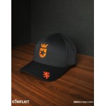 Flexfit Cap with Conflict logo 5panel - Black/Orange L/XL